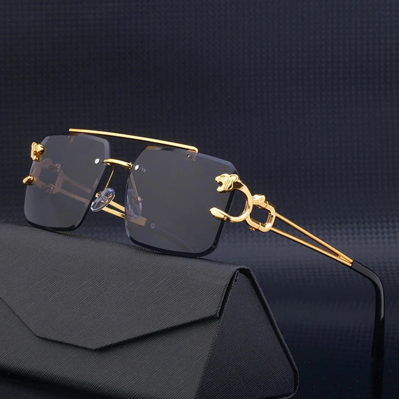 Leopard Rimless Sunglasses