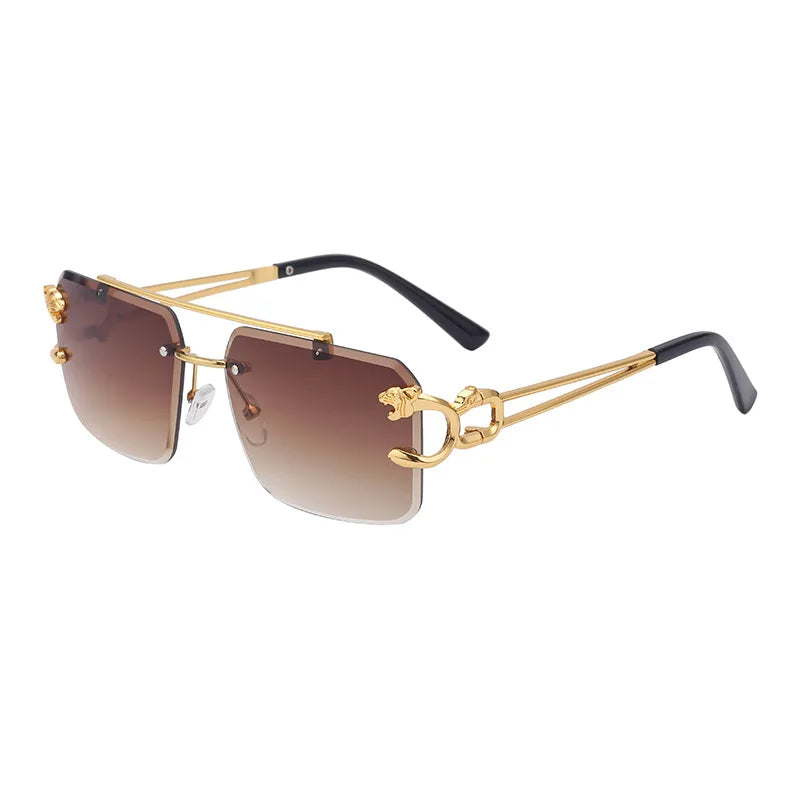 Leopard Rimless Sunglasses