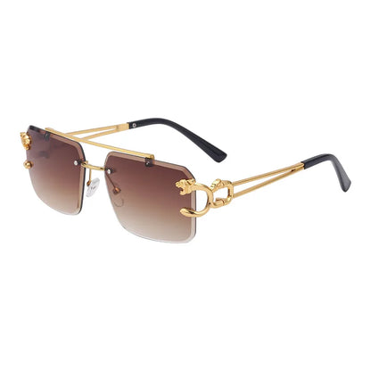 Leopard Rimless Sunglasses